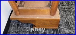 Vintage Mid-Century Style Wood Furniture Entry Telephone Table Bench Seat RARE