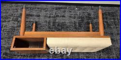 Vintage Mid-Century Style Wood Furniture Entry Telephone Table Bench Seat RARE