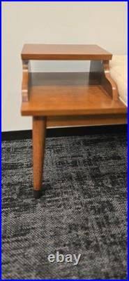 Vintage Mid-Century Style Wood Furniture Entry Telephone Table Bench Seat RARE