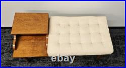 Vintage Mid-Century Style Wood Furniture Entry Telephone Table Bench Seat RARE