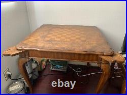 Vintage Mid-Century Weiman Dining Table- Chess Board Top Inlay Maple RARE