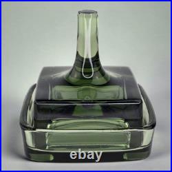 Vintage Midcentury Dansk Sweden Glass Green Ring Post Holder Trinket Dish Rare