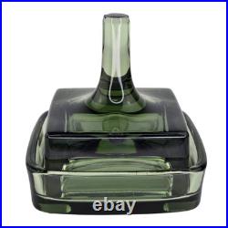 Vintage Midcentury Dansk Sweden Glass Green Ring Post Holder Trinket Dish Rare