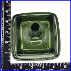 Vintage Midcentury Dansk Sweden Glass Green Ring Post Holder Trinket Dish Rare