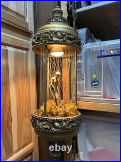 Vintage Modern Goddess Oil Rain Hanging Lamp MID Century 31 X 9 MCM Rare