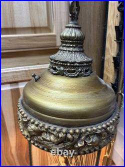 Vintage Modern Goddess Oil Rain Hanging Lamp MID Century 31 X 9 MCM Rare