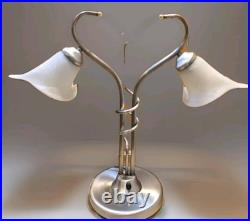 Vintage OH Lighting Lamp Unique Rare Midcentury ART GLASS Floral Globe 27