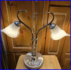 Vintage OH Lighting Lamp Unique Rare Midcentury ART GLASS Floral Globe 27