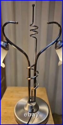 Vintage OH Lighting Lamp Unique Rare Midcentury ART GLASS Floral Globe 27