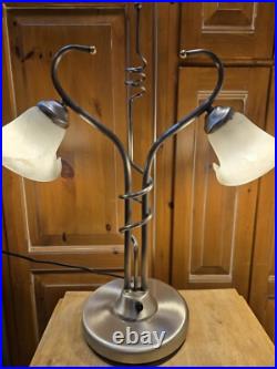 Vintage OH Lighting Lamp Unique Rare Midcentury ART GLASS Floral Globe 27