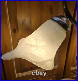 Vintage OH Lighting Lamp Unique Rare Midcentury ART GLASS Floral Globe 27