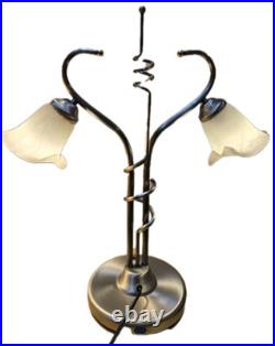 Vintage OH Lighting Lamp Unique Rare Midcentury ART GLASS Floral Globe 27