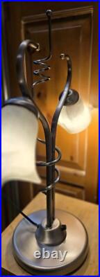 Vintage OH Lighting Lamp Unique Rare Midcentury ART GLASS Floral Globe 27