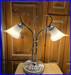 Vintage OH Lighting Lamp Unique Rare Midcentury ART GLASS Floral Globe 27