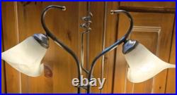 Vintage OH Lighting Lamp Unique Rare Midcentury ART GLASS Floral Globe 27