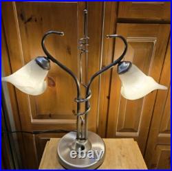 Vintage OH Lighting Lamp Unique Rare Midcentury ART GLASS Floral Globe 27