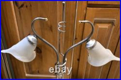 Vintage OH Lighting Lamp Unique Rare Midcentury ART GLASS Floral Globe 27