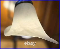 Vintage OH Lighting Lamp Unique Rare Midcentury ART GLASS Floral Globe 27