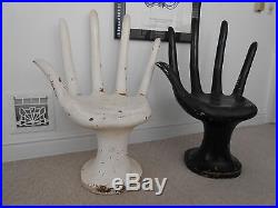 Vintage Pair (2) Molded Fiberglass Hand Chairs Mid Century Modern RARE