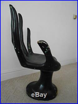 Vintage Pair (2) Molded Fiberglass Hand Chairs Mid Century Modern RARE
