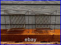 Vintage Pair of Mid Century Modern Wire Mesh Wall Shelf Shelves Antique Rare