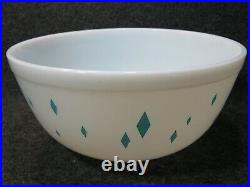 Vintage Promo Pyrex Mixing Bowl Turquoise Diamond Pattern HTF RARE FREE SHIPPING
