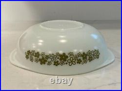 Vintage Pyrex SPRING BLOSSOM GREEN 024 2qt casserole dish with Lid RARE HTF