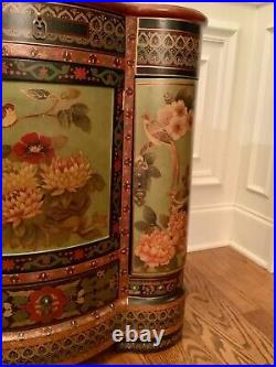 Vintage RARE ASIAN Chinese Mid Century Modern Painted Console Table CABINET