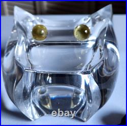 Vintage RARE Herb Ritts MCM Astrolite Lucite Owl Figurine WithGold Eyes 4 MINT