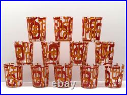 Vintage RARE Set of 12 MCM Geometric Glasses Cerve Italy Mid Century Modern ERA Vintage RARE Set of 12 MCM Geometric Glasses Cerve Italy Mid Century Modern ERA