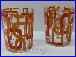 Vintage RARE Set of 12 MCM Geometric Glasses Cerve Italy Mid Century Modern ERA