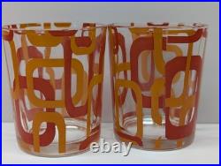 Vintage RARE Set of 12 MCM Geometric Glasses Cerve Italy Mid Century Modern ERA