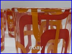 Vintage RARE Set of 12 MCM Geometric Glasses Cerve Italy Mid Century Modern ERA