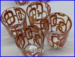 Vintage RARE Set of 12 MCM Geometric Glasses Cerve Italy Mid Century Modern ERA