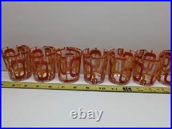 Vintage RARE Set of 12 MCM Geometric Glasses Cerve Italy Mid Century Modern ERA