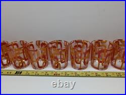 Vintage RARE Set of 12 MCM Geometric Glasses Cerve Italy Mid Century Modern ERA