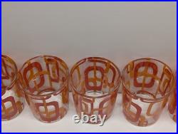 Vintage RARE Set of 12 MCM Geometric Glasses Cerve Italy Mid Century Modern ERA