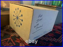 Vintage RARE Turquoise 2qt PYREX UFO Casserole Warmer Box Atomic Sputnik MCM