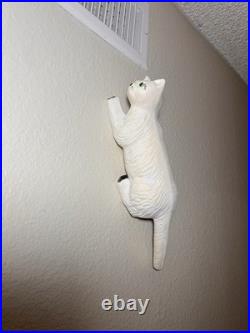 Vintage RARE WHITE CAMARK Pottery 16 Climbing wall Cat Mid-Century modern
