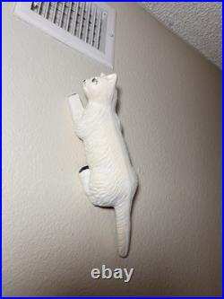 Vintage RARE WHITE CAMARK Pottery 16 Climbing wall Cat Mid-Century modern