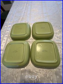 Vintage Rare 1949 Franciscan Tiempo Lime Green Square Dishes 24 Pieces