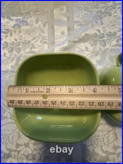 Vintage Rare 1949 Franciscan Tiempo Lime Green Square Dishes 24 Pieces