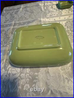 Vintage Rare 1949 Franciscan Tiempo Lime Green Square Dishes 24 Pieces