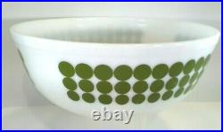 Vintage Rare'70s 404 Pyrex Green Dot Large mixing Bowl Beautiful 4Qt