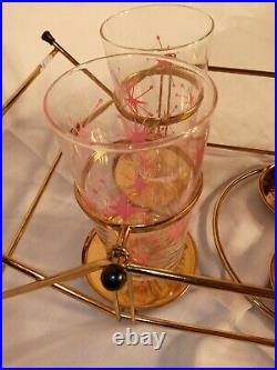 Vintage Rare Atomic Starburst Pink Federal Glass unknown desiger in Tipsy Tim