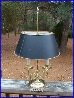 Vintage Rare BALDWIN Brass SERPENTINE BOUILLOTTE Electric Two Light TABLE LAMP