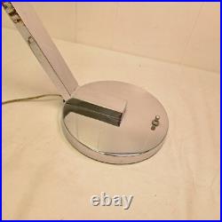 Vintage Rare Chrome Smoked Shade Desk Lamp Mid Century Modern Lighting