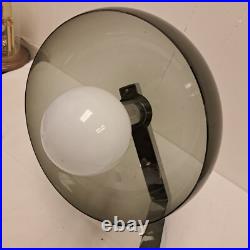 Vintage Rare Chrome Smoked Shade Desk Lamp Mid Century Modern Lighting
