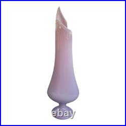 Vintage Rare Color Lilac L. E Smith Glass Swung Vase Mid Century Modern MCM Retro