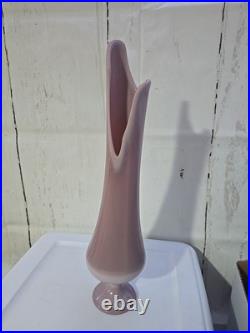 Vintage Rare Color Lilac L. E Smith Glass Swung Vase Mid Century Modern MCM Retro